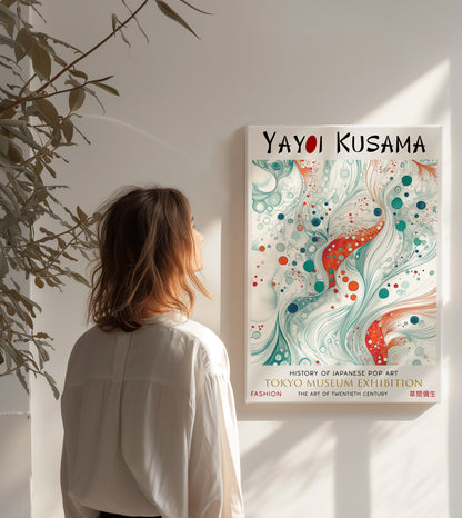 Fluid Abstract Swirls Japanese Style Canvas Wall Art Poster Print