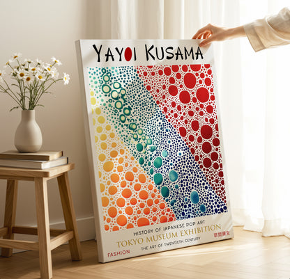 Colourful Polka Dot Abstract Japanese Canvas Wall Art Poster Print