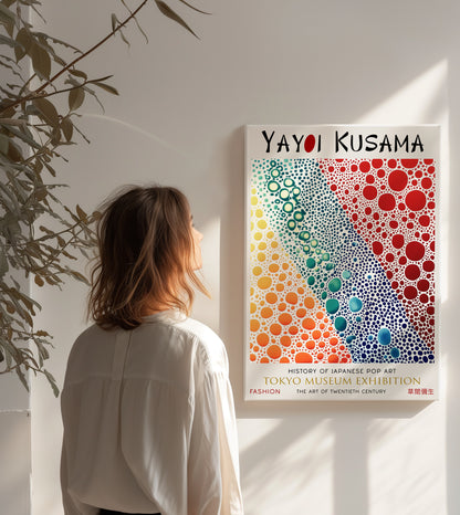 Colourful Polka Dot Abstract Japanese Canvas Wall Art Poster Print