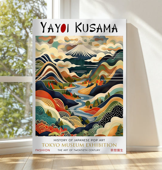 Mount Fuji Abstract Landscape Japanese Canvas Wall Art Print Decor