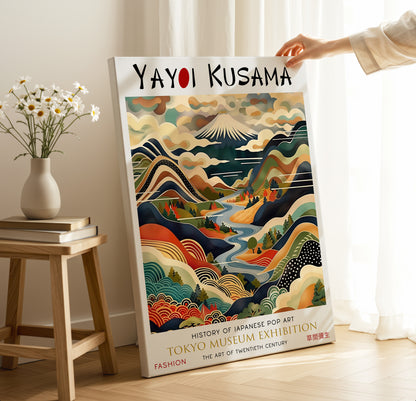 Mount Fuji Abstract Landscape Japanese Canvas Wall Art Print Decor