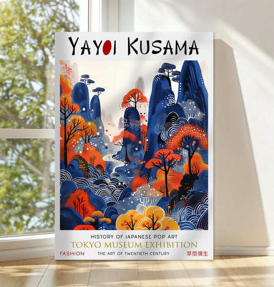 Mystic Japanese Mountains Forest Landscape Abstract Canvas Wall Art