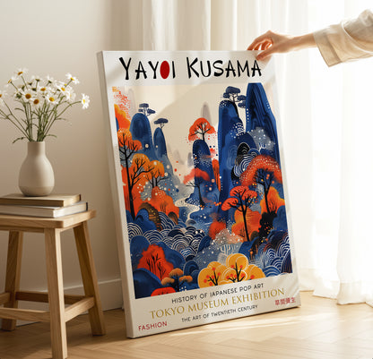 Mystic Japanese Mountains Forest Landscape Abstract Canvas Wall Art