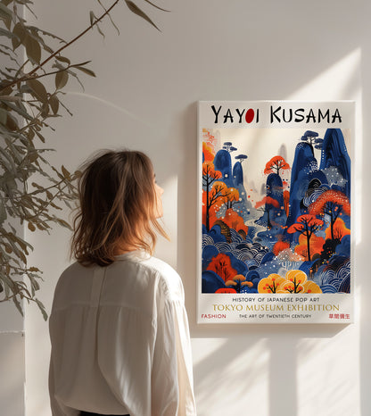 Mystic Japanese Mountains Forest Landscape Abstract Canvas Wall Art