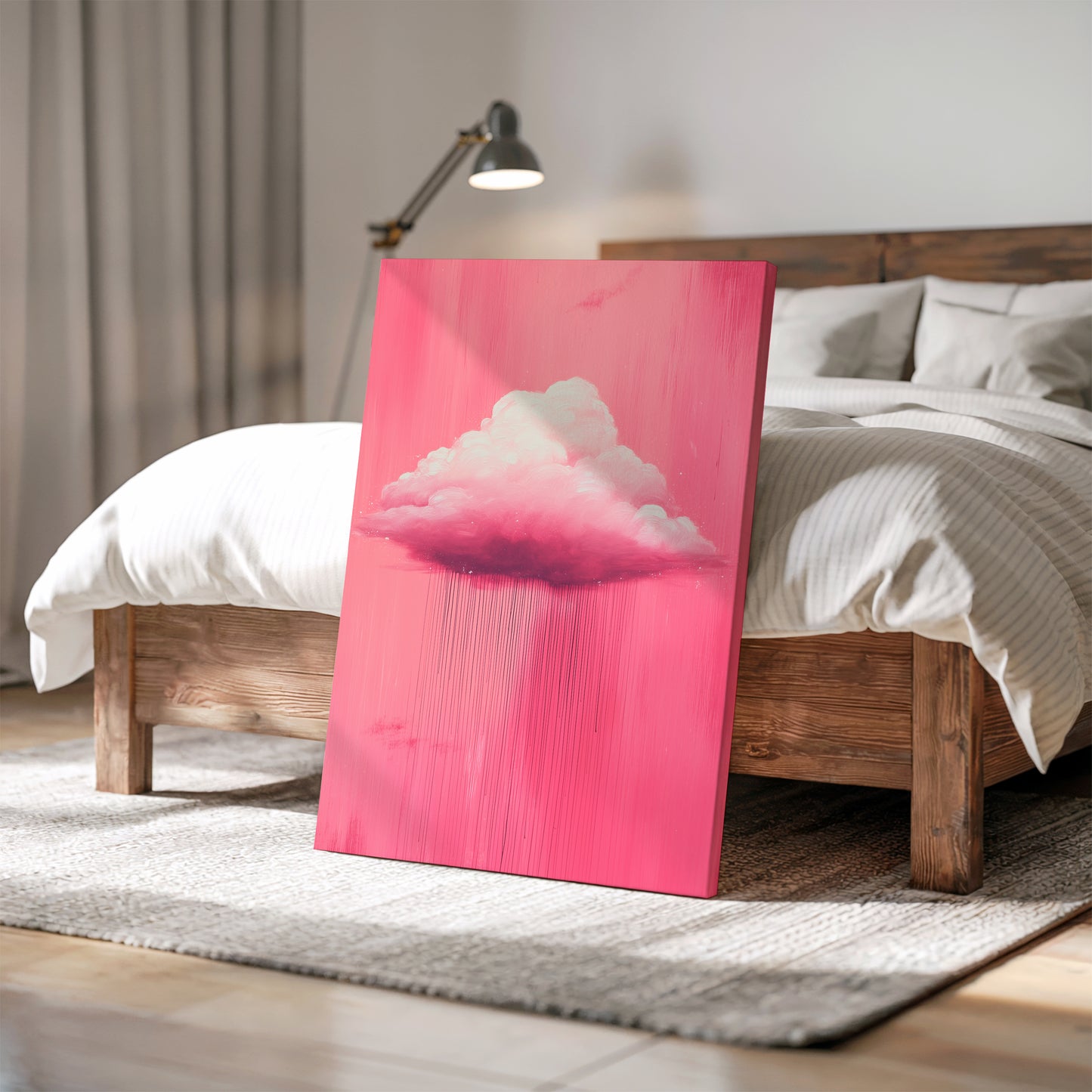 Pink Rain Cloud Canvas Print – Minimalist Wall Art - Maximalist Home Decor - Sky Poster