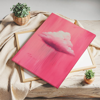 Pink Rain Cloud Canvas Print – Minimalist Wall Art - Maximalist Home Decor - Sky Poster