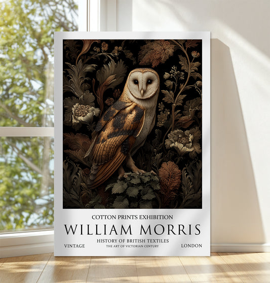 William Morris Owl CANVAS WALL ART Picture Print