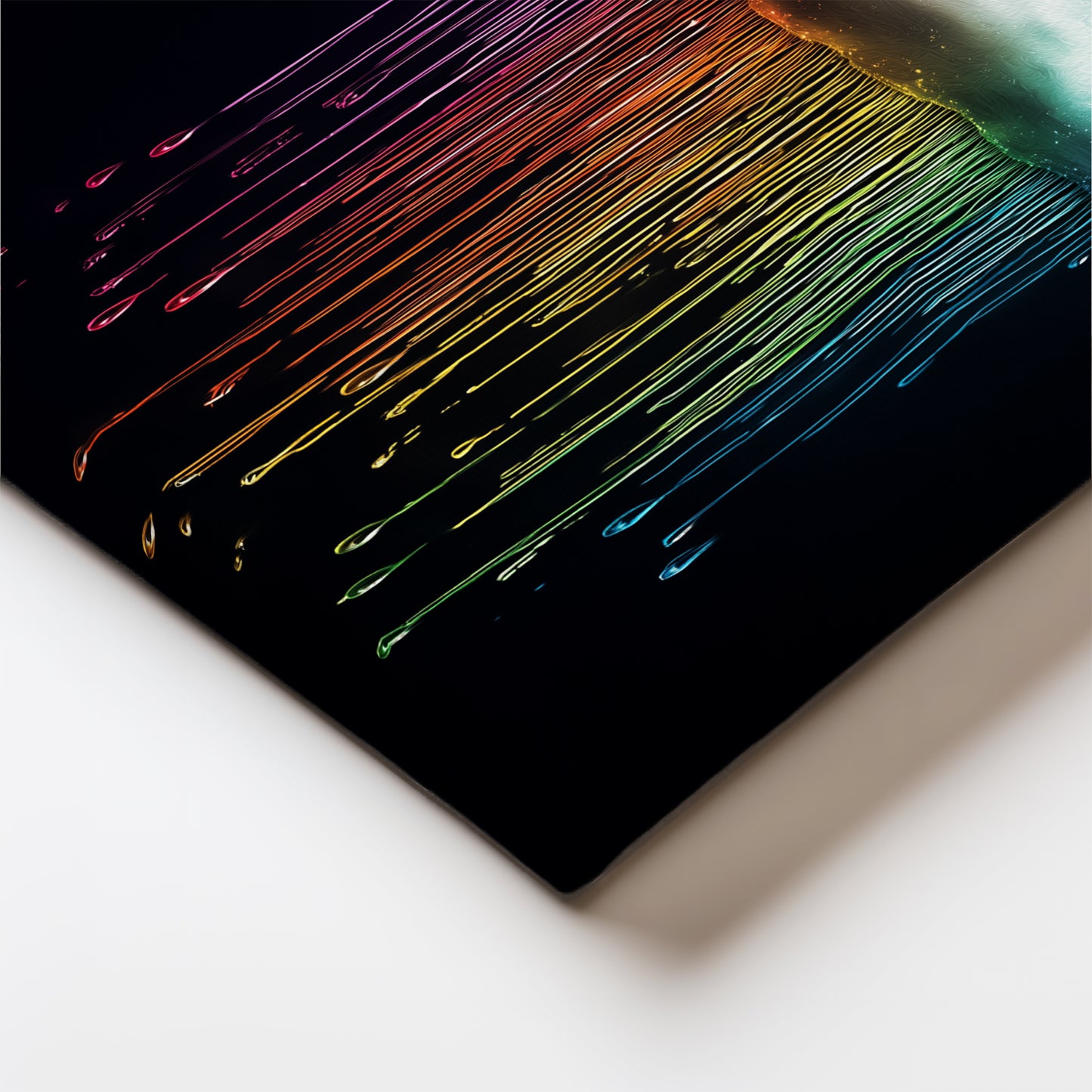 Black Cloud Canvas Print – Minimalist Wall Art - Maximalist Home Decor - Rainbow Rain Cloud Poster