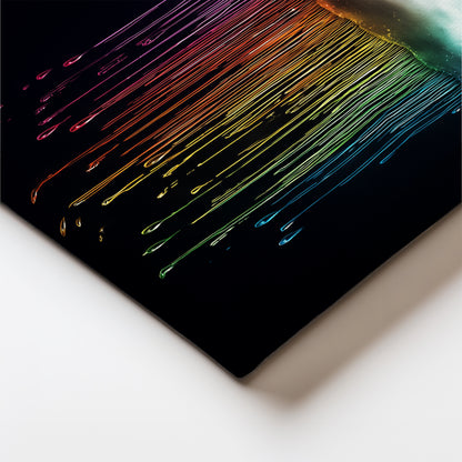 Black Cloud Canvas Print – Minimalist Wall Art - Maximalist Home Decor - Rainbow Rain Cloud Poster