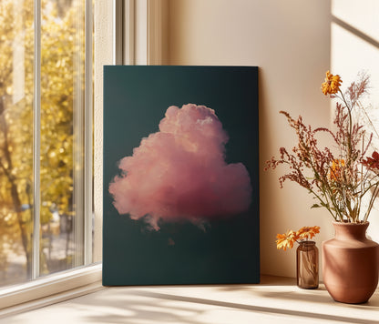 Cloud Canvas Print – Minimalist Wall Art - Maximalist Home Decor - Pink Cloud Poster