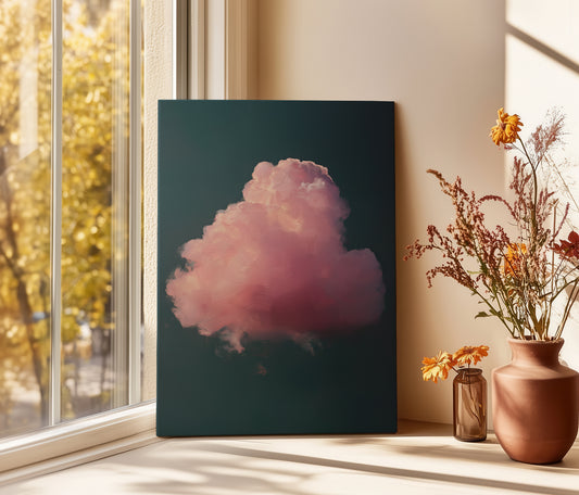 Cloud Canvas Print – Minimalist Wall Art - Maximalist Home Decor - Pink Cloud Poster