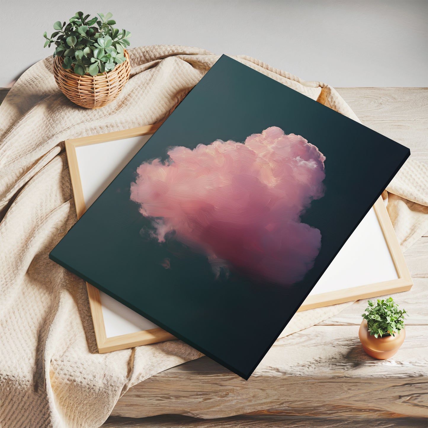 Cloud Canvas Print – Minimalist Wall Art - Maximalist Home Decor - Pink Cloud Poster
