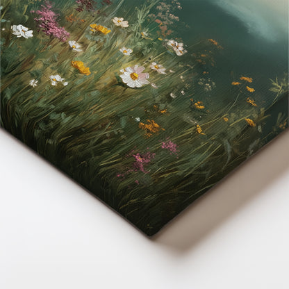Floral Cloud Canvas Print – Minimalist Wall Art - Maximalist Home Decor - Wildflower Poster