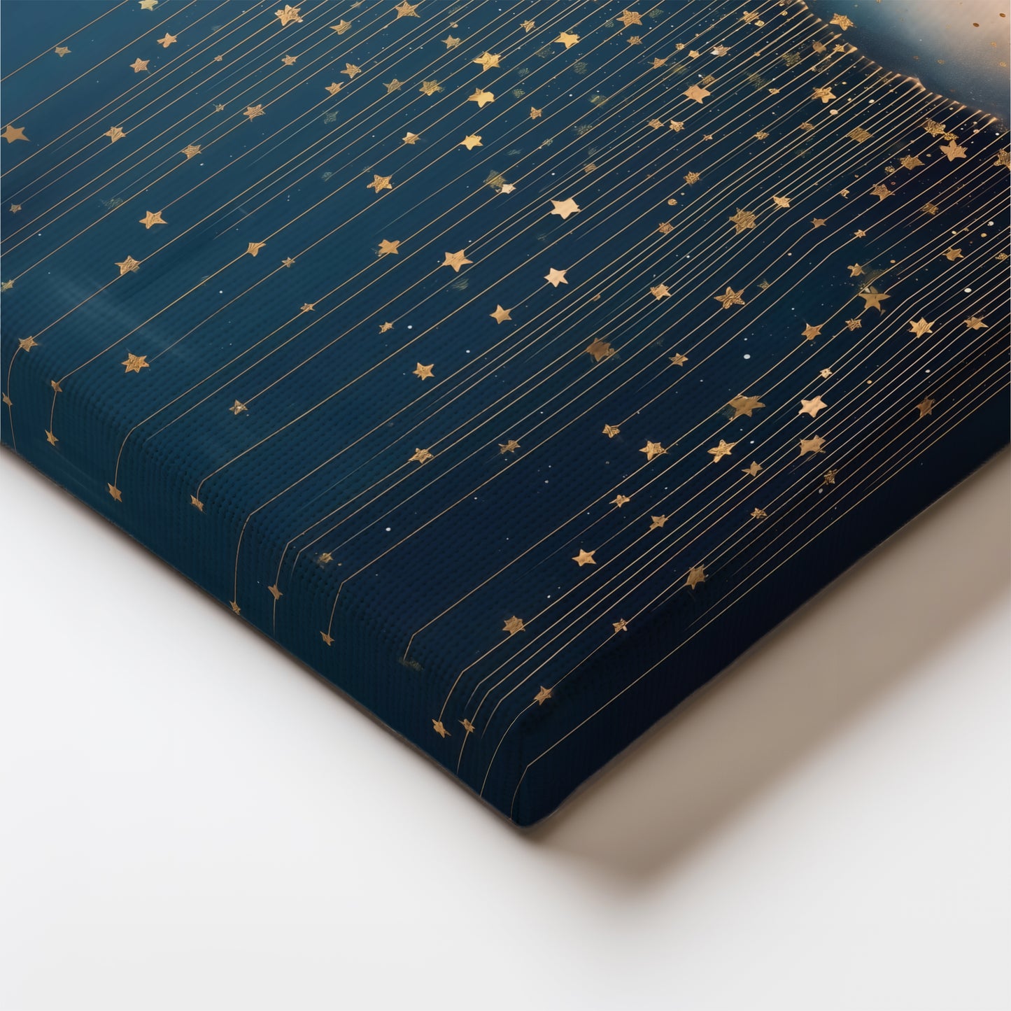 Rain Cloud Canvas Print – Minimalist Wall Art - Maximalist Home Decor - Gold Stars Framed Canvas