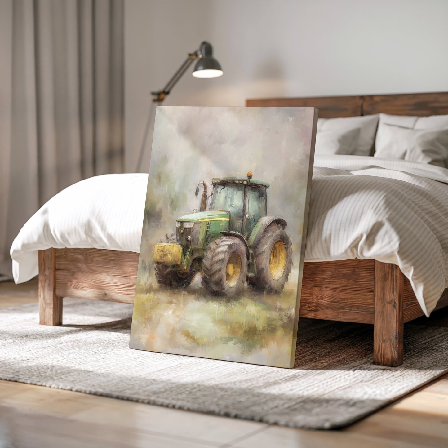 Farm Tractor Canvas Art – Rustic Country Wall Decor