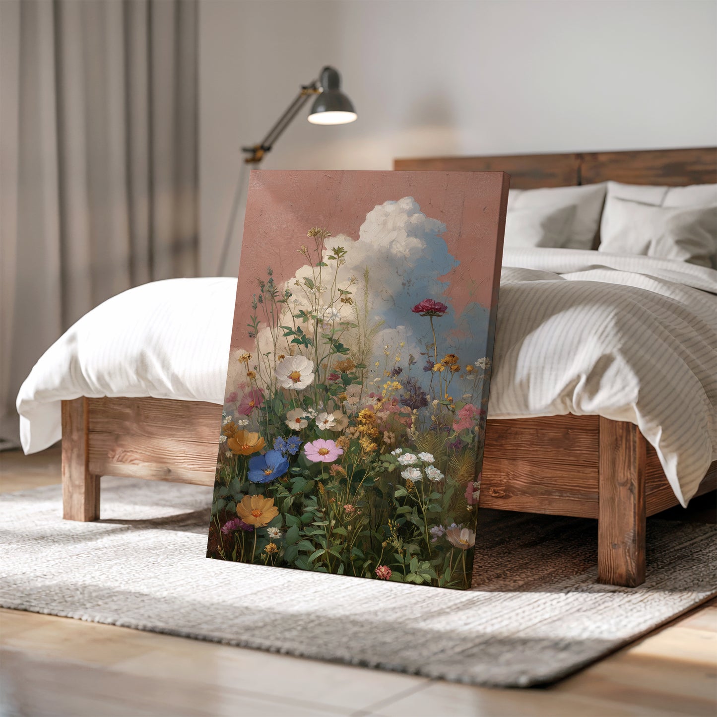 Pink Cloud Canvas Print – Minimalist Wall Art - Maximalist Home Decor - Wildflower Cloud Framed Canvas