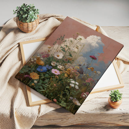 Pink Cloud Canvas Print – Minimalist Wall Art - Maximalist Home Decor - Wildflower Cloud Framed Canvas