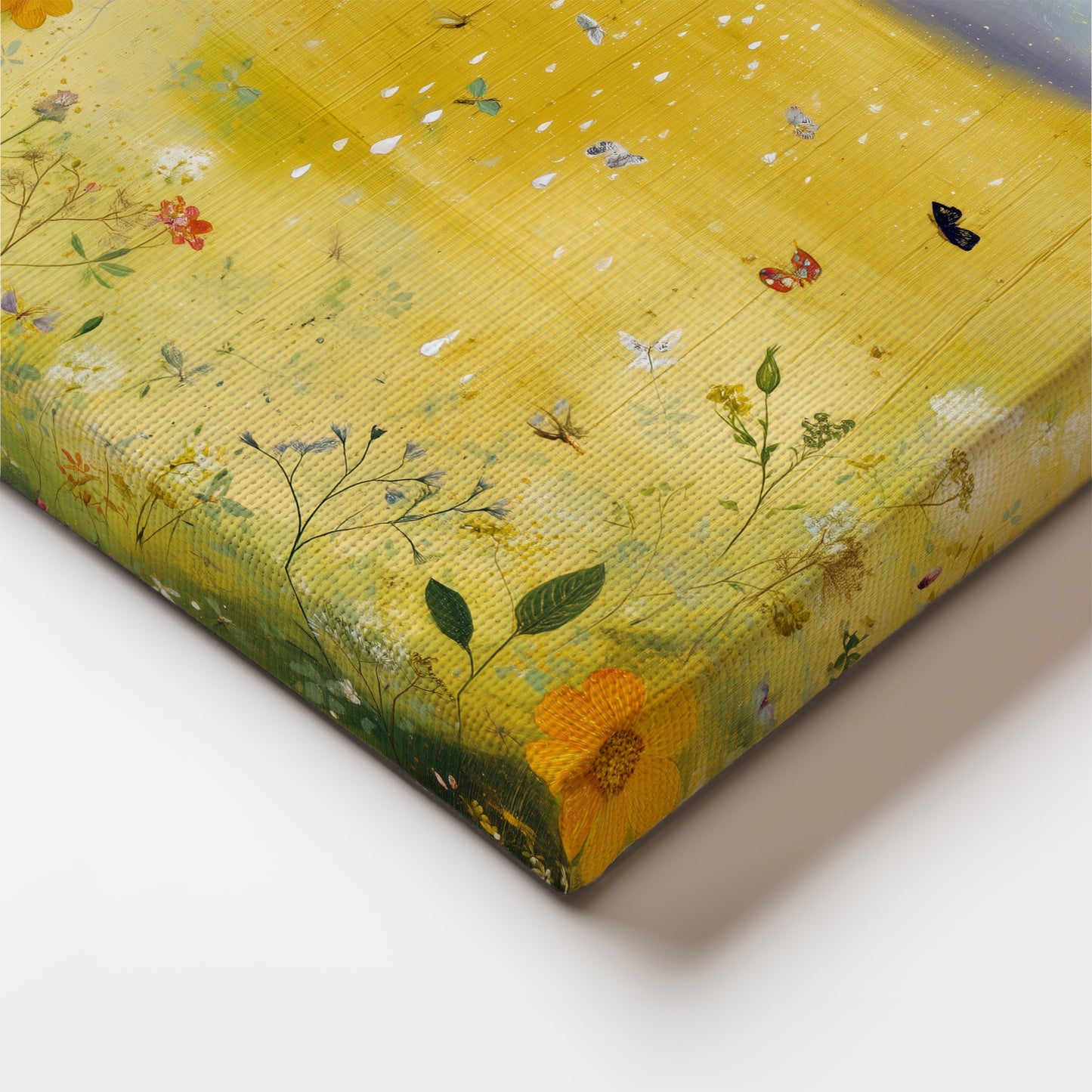 Yellow Cloud Canvas Print – Minimalist Wall Art - Maximalist Home Decor - Wildflower Cloud Framed Canvas