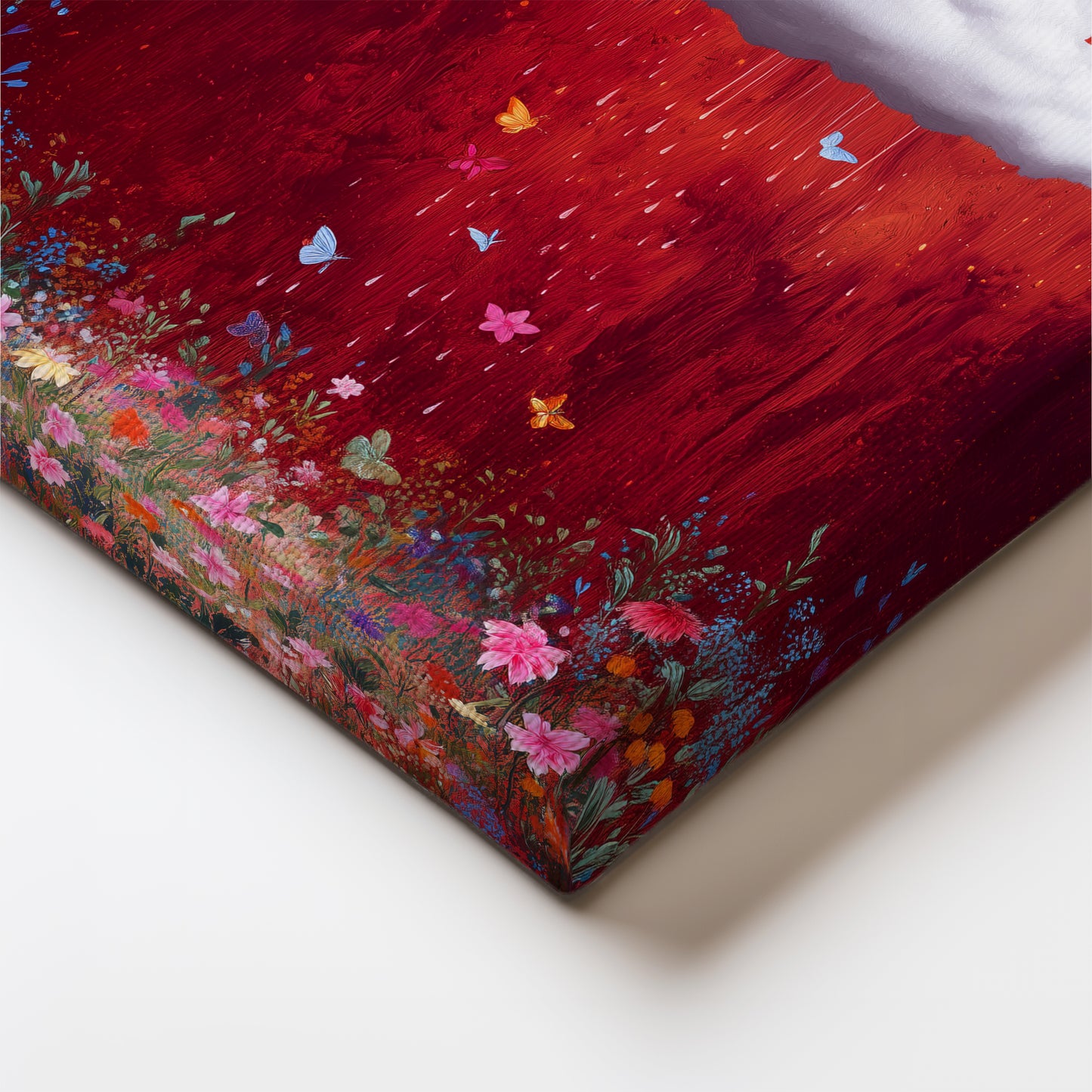 Red Cloud Canvas Print – Minimalist Wall Art - Maximalist Home Decor - Butterfly Cloud Framed Canvas