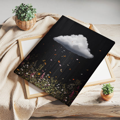 Black Cloud Canvas Print – Minimalist Wall Art - Maximalist Home Decor - Butterfly Cloud Framed Canvas