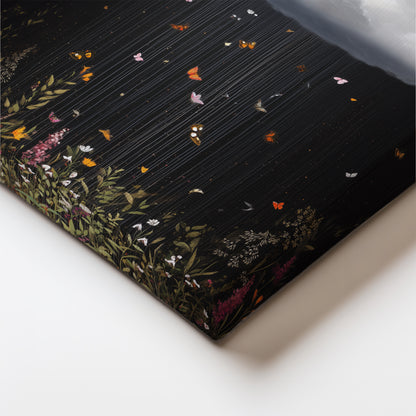 Black Cloud Canvas Print – Minimalist Wall Art - Maximalist Home Decor - Butterfly Cloud Framed Canvas