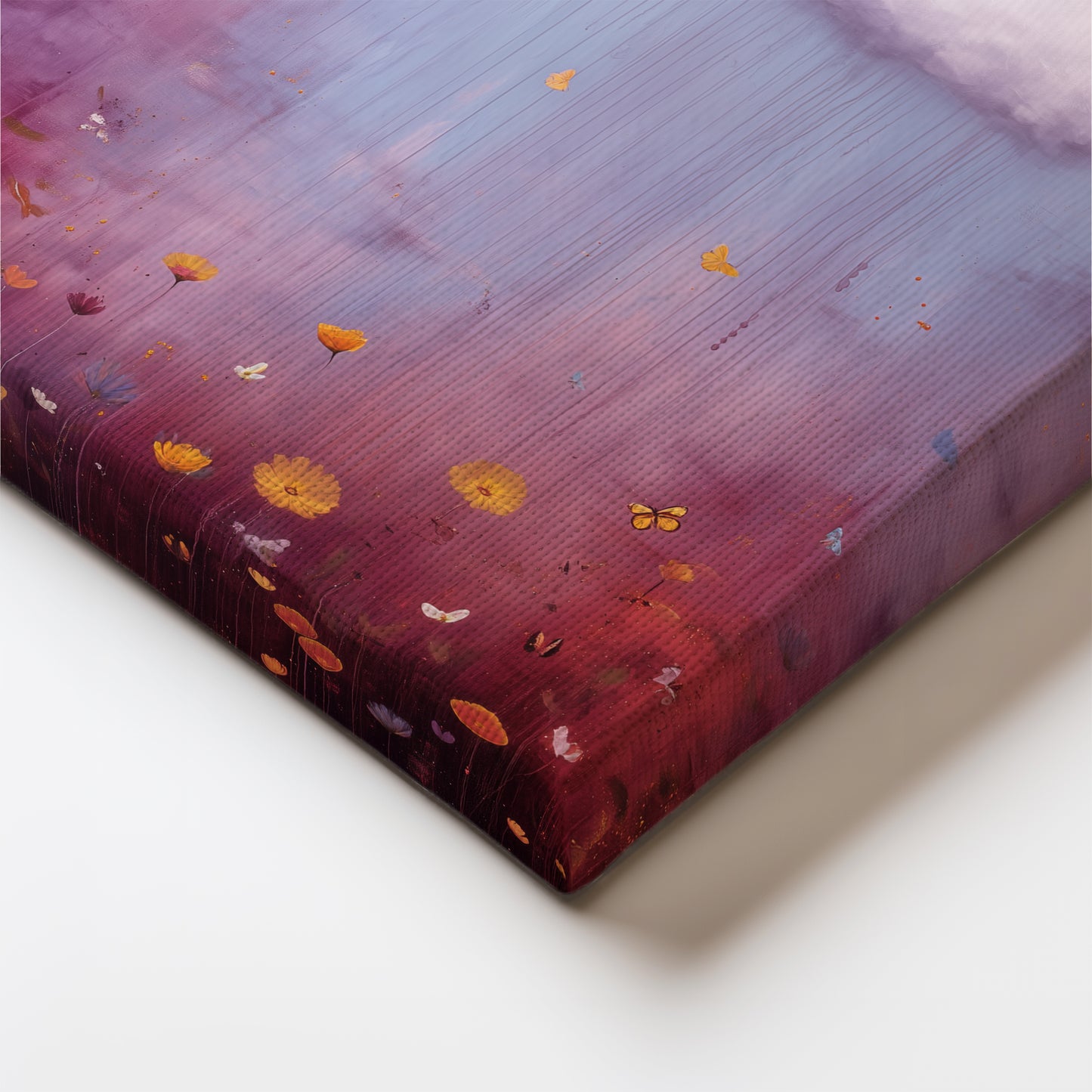 Ombre Canvas Print – Minimalist Wall Art - Maximalist Home Decor - Floral Cloud Framed Canvas