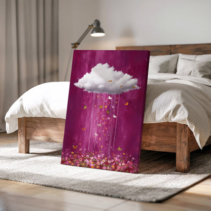 Butterfly Cloud Print – Minimalist Wall Art - Maximalist Home Decor - Floral Cloud Framed Canvas