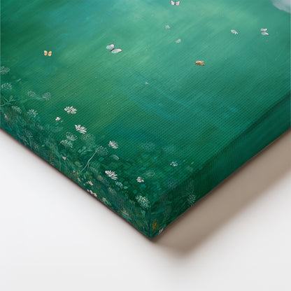 Wildflower Cloud Print – Minimalist Wall Art - Maximalist Home Decor - Teal Cloud Framed Canvas