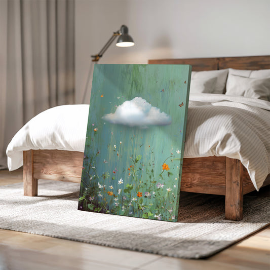 Floral Cloud Canvas Print – Minimalist Wall Art - Maximalist Home Decor - Framed Canvas Art