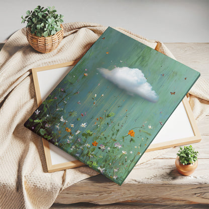 Floral Cloud Canvas Print – Minimalist Wall Art - Maximalist Home Decor - Framed Canvas Art