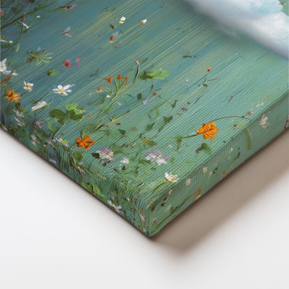 Floral Cloud Canvas Print – Minimalist Wall Art - Maximalist Home Decor - Framed Canvas Art
