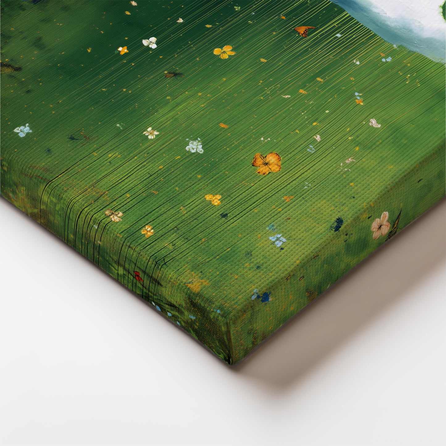 Green Cloud Canvas Print – Minimalist Wall Art - Maximalist Home Decor - Floral Cloud Framed Canvas Art