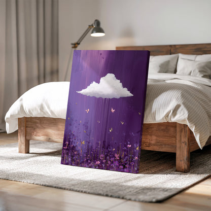 Purple Cloud Canvas Print – Minimalist Wall Art - Maximalist Home Decor - Floral Cloud Framed Canvas
