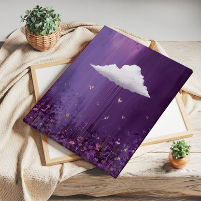 Purple Cloud Canvas Print – Minimalist Wall Art - Maximalist Home Decor - Floral Cloud Framed Canvas