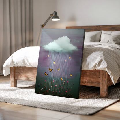 Purple Ombre Cloud Canvas Print – Minimalist Wall Art - Maximalist Home Decor - Floral Cloud Framed Canvas