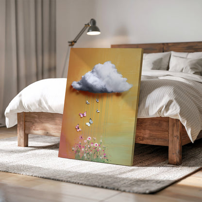 Yellow Cloud Canvas Print – Minimalist Wall Art - Maximalist Home Decor - Floral Cloud Framed Canvas