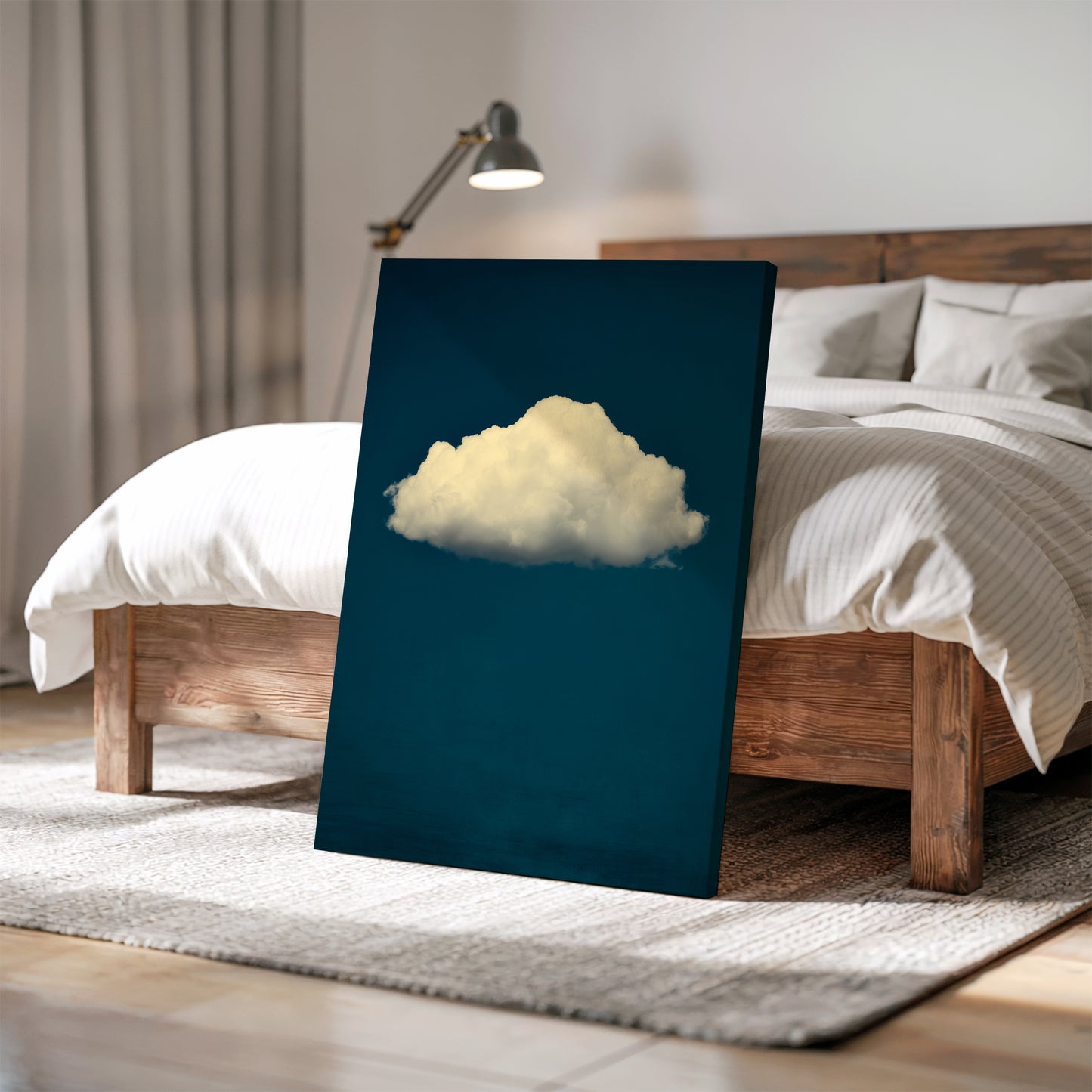 Navy Blue Cloud Canvas Print – Minimalist Wall Art - Maximalist Home Decor - Framed Canvas Print