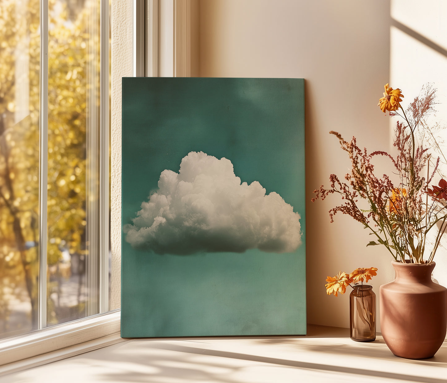 Cloud Canvas Print – Minimalist Wall Art - Maximalist Home Decor - Framed Canvas Print