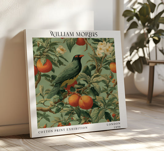 William Morris Canvas Print – Botanical Wall Art - Floral Exhibition Print - Fruit Tree Framed Canvas