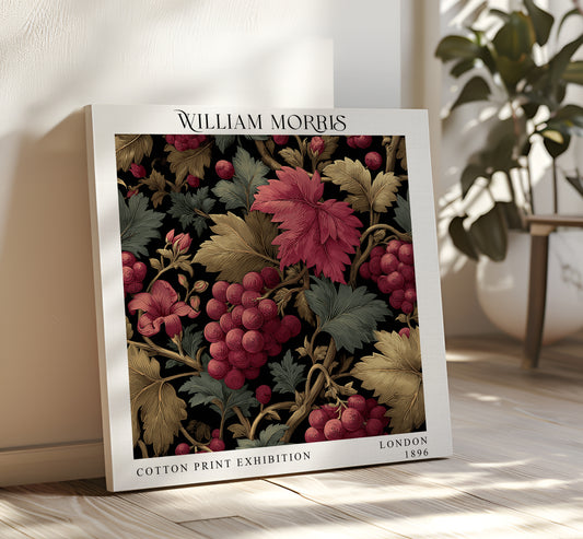 William Morris Canvas Print – Botanical Wall Art - Floral Exhibition Print - Fruit Tree Framed Canvas