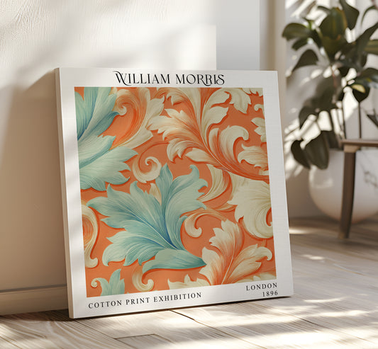 William Morris Canvas Print – Botanical Wall Art - Floral Exhibition Print - Acanthus Leaf Pattern Framed Canvas