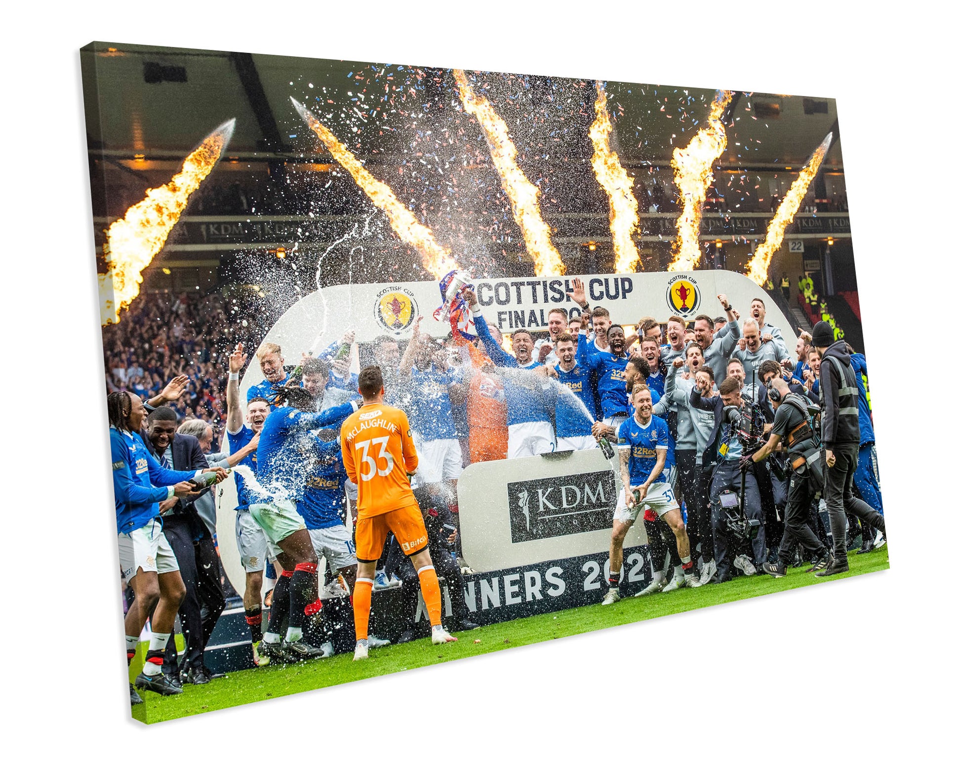 Rangers Fc 2022 Scottish Cup Winners 2022 Framed Canvas Art Print