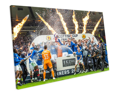 Rangers Fc 2022 Scottish Cup Winners 2022 Framed Canvas Art Print