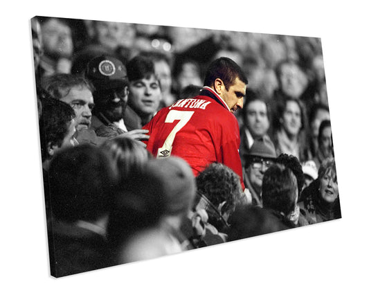 Eric Cantona Manchester United Football Sport CANVAS WALL ART Box Framed Picture Print