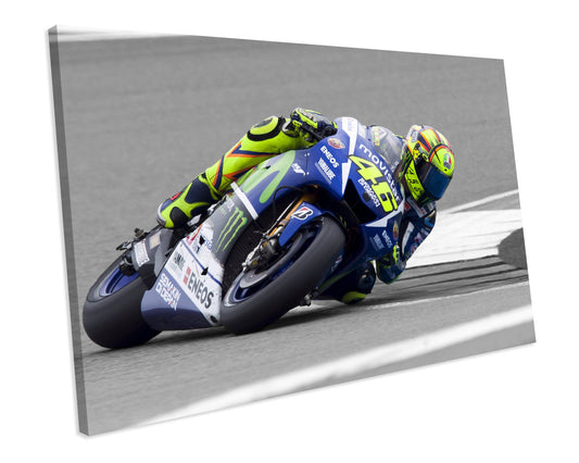 Valentino Rossi Moto Gp Sport CANVAS WALL ART Framed Picture Print Wall Decor