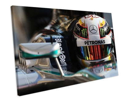 F1 Lewis Hamilton Racing Car Sport CANVAS WALL ART Box Framed Picture Print