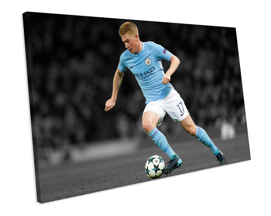 Kevin De Bruyne Man City Football Sport CANVAS WALL ART Box Framed Picture Print