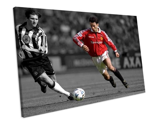 Ryan Giggs Manchester United Football Sport CANVAS WALL ART Box Framed Picture Print