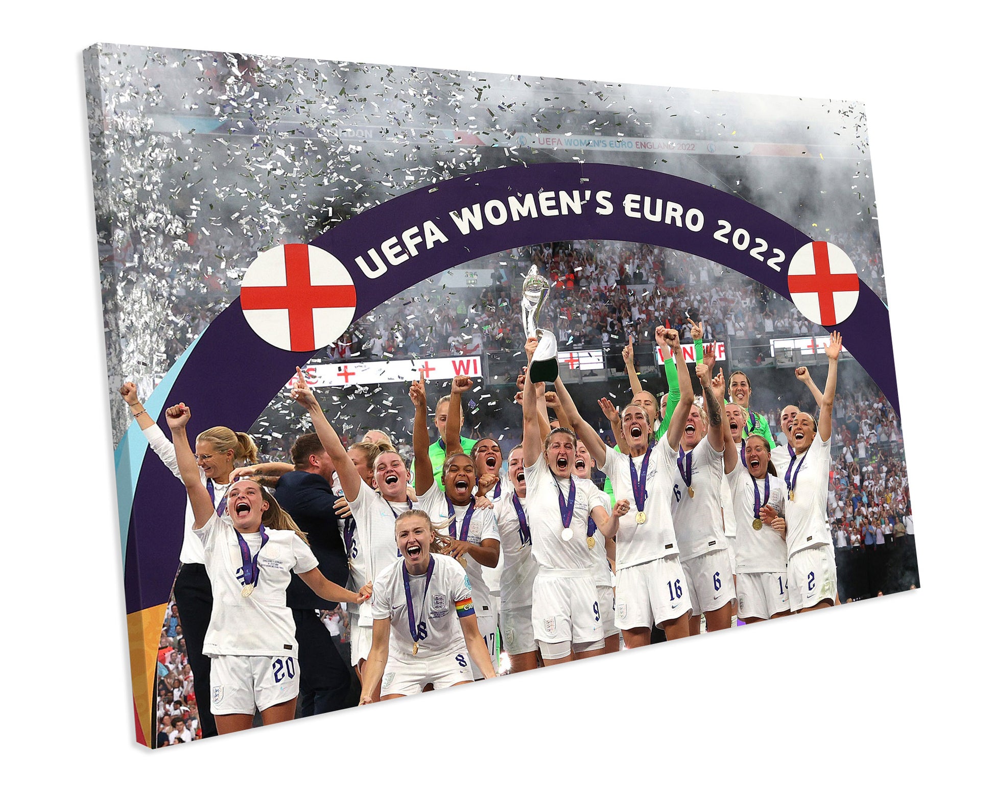 England Lionesses Win Women's Euro 2022 CANVAS WALL ART Picture Print