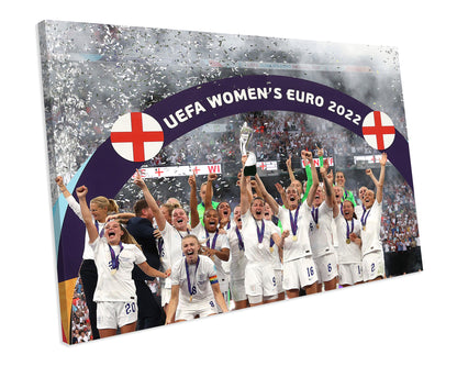 England Lionesses Win Women's Euro 2022 CANVAS WALL ART Picture Print
